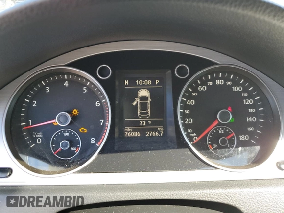 2013 Volkswagen CC R-Line with VIN WVWBP7AN0DE508775, listed as a Copart auction lot 74292864 with 76,086 mi miles and Salvage Title. Bid and sale history available at carsss.com. Image 9.