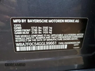 2016 BMW 7 Series 750i with VIN WBA7F0C54GGL99661, listed as a Copart auction lot 71742154 with 104,498 mi miles and Salvage Title. Bid and sale history available at carsss.com. Image 12.