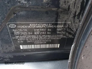 2014 Hyundai Sonata Limited with VIN 5NPEC4ABXEH934116, listed as a IAAI auction lot 41546415 with 105,136 mi miles and . Bid and sale history available at DreamBid. Image 9.