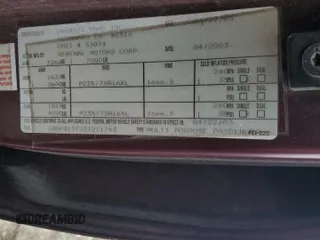 2003 GMC Savana Commercial C6Y with VIN 1GDFG15T231211743, listed as a Copart auction lot 82334784 with Not Provided miles and Clean Title. Bid and sale history available at carsss.com. Image 13.