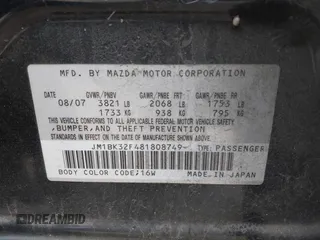 2008 Mazda Mazda3 Man i Sport *Ltd Avail* with VIN JM1BK32F481808749, listed as a IAAI auction lot 41686264 with 273,027 mi miles. Bid and sale history available at carsss.com. Image 9.