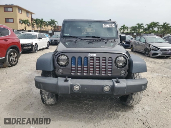 2017 Jeep Wrangler Unlimited Sport with VIN 1C4HJWDG5HL597733, listed as a Copart auction lot 59278195 with 99,156 mi miles and Salvage title. Bid and sale history available at DreamBid. Image 5.