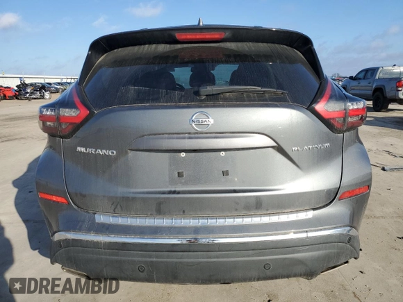2020 Nissan Murano Platinum z VIN 5N1AZ2DJ7LN123029, wystawiony jako Copart lot #46598485 z przebiegiem 76 811 mil mil oraz Szkoda całkowita • Salvage title. Historia ofert i sprzedaży dostępna na DreamBid. Obrazek 6.
