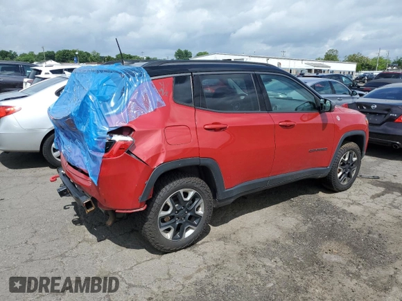2017 Jeep Compass Trailhawk with VIN 3C4NJDDB7HT657463, listed as a Copart auction lot 60650765 with 100,979 mi miles and Salvage title. Bid and sale history available at DreamBid. Image 3.