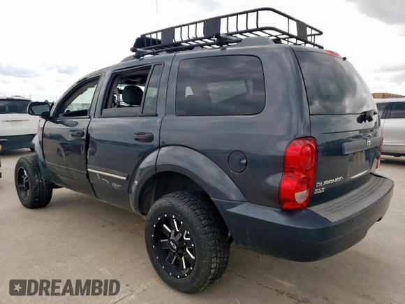 2007 Dodge Durango SLT z VIN 1D8HD48P87F581689, wystawiony jako Copart lot #54937005 z przebiegiem Nie podano mil oraz Szkoda całkowita • Salvage title. Historia ofert i sprzedaży dostępna na DreamBid. Obrazek 2.