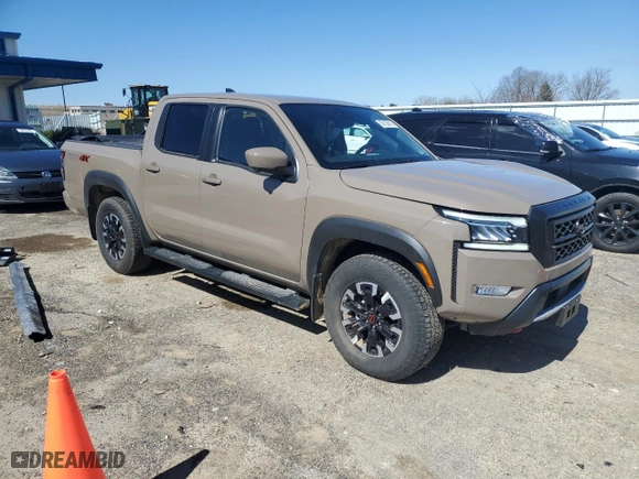 2024 Nissan Frontier PRO-4X with VIN 1N6ED1EK7RN610467, listed as a Copart auction lot 50138015 with 24,723 mi miles and Salvage Title. Bid and sale history available at carsss.com. Image 4.