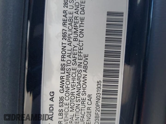 2023 Audi A6 Premium z VIN WAUD3BF20PN031935, wystawiony jako Copart lot #87961415 z przebiegiem 19 540 mil mil oraz Szkoda całkowita • Salvage title. Historia ofert i sprzedaży dostępna na DreamBid. Obrazek 14.