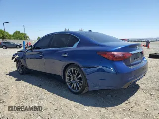 2019 Infiniti Q50 Red Sport 400 with VIN JN1FV7AP4KM761032, listed as a Copart auction lot 57807915 with 85,471 mi miles and Salvage title. Bid and sale history available at DreamBid. Image 2.