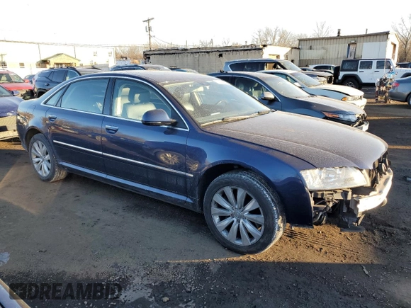 2010 Audi A8 with VIN WAURVAFA2AN008181, listed as a Copart auction lot 88643975 with 109,506 mi miles and Salvage title. Bid and sale history available at DreamBid. Image 4.