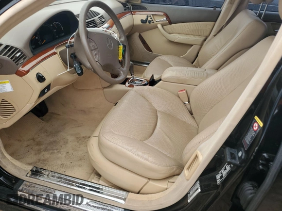 2005 Mercedes-Benz S-Class 4.3L with VIN WDBNG70J25A440157, listed as a Copart auction lot 79240744 with 136,844 mi miles and Salvage Title. Bid and sale history available at carsss.com. Image 7.