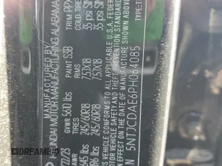 2023 Hyundai Santa Cruz SEL with VIN 5NTJCDAE6PH064085, listed as a Copart auction lot 52424805 with 21,320 mi miles and Salvage title. Bid and sale history available at DreamBid. Image 14.