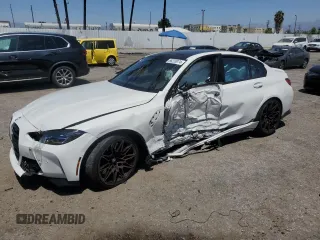 2022 BMW M3 Competition z VIN WBS33AY03NFL93181, wystawiony jako Copart lot #66228074 z przebiegiem 24 578 mil mil oraz Szkoda całkowita • Salvage title. Historia ofert i sprzedaży dostępna na DreamBid. Obrazek 1.
