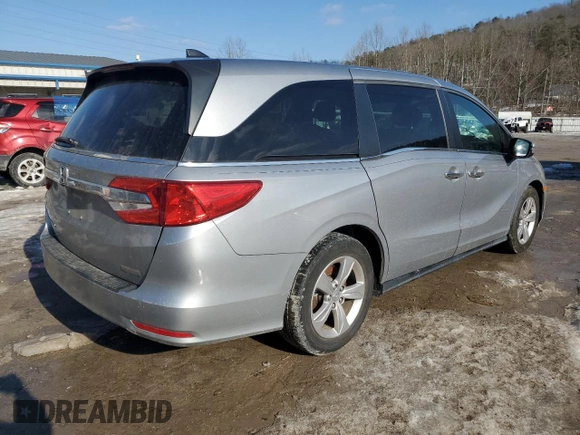 2019 Honda Odyssey EX with VIN 5FNRL6H59KB074264, listed as a Copart auction lot 87653495 with 104,422 mi miles and Salvage Title. Bid and sale history available at carsss.com. Image 3.