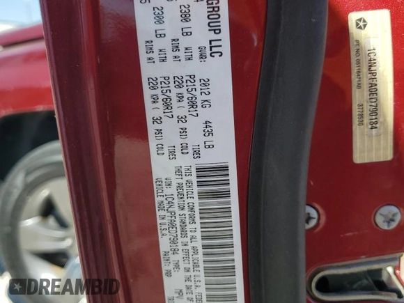 2014 Jeep Patriot High Altitude with VIN 1C4NJPFA0ED790184, listed as a Copart auction lot 49798305 with 196,188 mi miles and Salvage Title. Bid and sale history available at DreamBid. Image 13.
