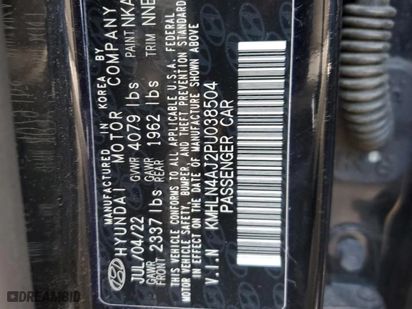2023 Hyundai Elantra Hybrid Limited with VIN KMHLN4AJ2PU038504, listed as a Copart auction lot 80743224 with 61,859 mi miles and Salvage Title. Bid and sale history available at carsss.com. Image 15.