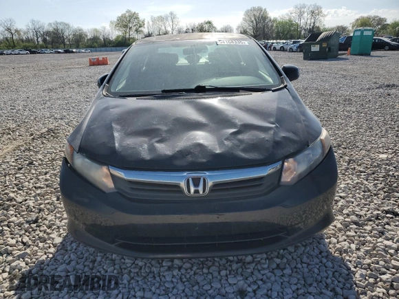 2012 Honda Civic LX with VIN 2HGFB2F56CH588345, listed as a Copart auction lot 54168335 with 149,901 mi miles and Salvage Title. Bid and sale history available at DreamBid. Image 5.
