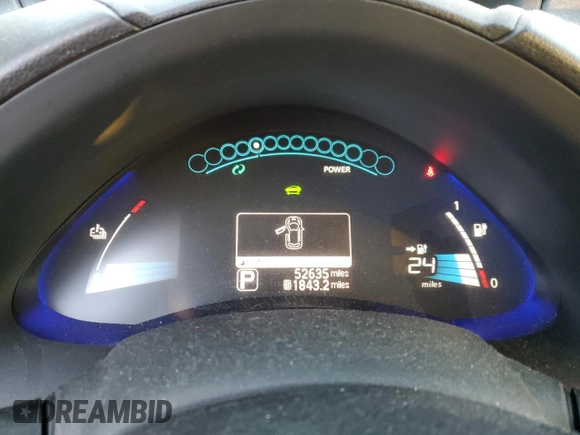 2015 Nissan LEAF SV with VIN 1N4AZ0CP8FC316522, listed as a Copart auction lot 41827135 with 52,635 mi miles and Salvage Title. Bid and sale history available at carsss.com. Image 9.