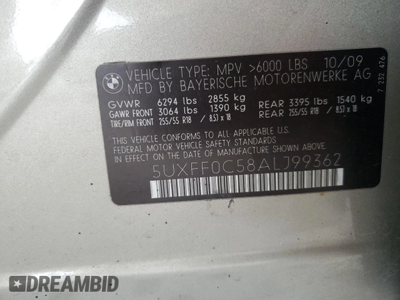 2010 BMW X5 35d z VIN 5UXFF0C58ALJ99362, wystawiony jako Copart lot #51952755 z przebiegiem 182 124 mil mil oraz Szkoda całkowita • Salvage title. Historia ofert i sprzedaży dostępna na DreamBid. Obrazek 13.