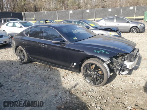 2023 Genesis G70 2.0T with VIN KMTG34TA5PU115666, listed as a Copart auction lot 78907334 with 19,747 mi miles and Salvage Title. Bid and sale history available at DreamBid. Image 4.