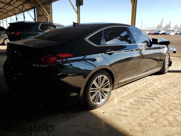 2018 Genesis G80 3.8L with VIN KMHGN4JE8JU231963, listed as a Copart auction lot 77375914 with 86,227 mi miles and Salvage Title. Bid and sale history available at carsss.com. Image 3.