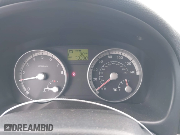 2008 Hyundai Accent GLS with VIN KMHCN46C18U258681, listed as a IAAI auction lot 41849018 with 73,398 mi miles. Bid and sale history available at carsss.com. Image 7.