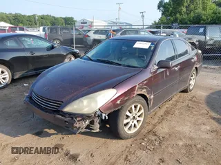 2003 Lexus ES with VIN JTHBF30G930123577, listed as a IAAI auction lot 39852553 with Not Provided miles. Bid and sale history available at carsss.com. Image 2.
