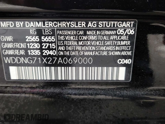 2007 Mercedes-Benz S 550 z VIN WDDNG71X27A069000, wystawiony jako Copart lot #60940735 z przebiegiem 142 783 mil mil oraz Czysty tytuł • Clean title. Historia ofert i sprzedaży dostępna na DreamBid. Obrazek 10.