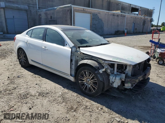 2014 Kia Cadenza Premium with VIN KNALN4D75E5128822, listed as a Copart auction lot 75172014 with 156,736 mi miles and Salvage Title. Bid and sale history available at carsss.com. Image 4.
