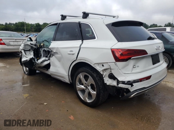 2021 Audi Q5 Premium Plus with VIN WA1BAAFY6M2010268, listed as a Copart auction lot 60370325 with 38,227 mi miles and Salvage title. Bid and sale history available at DreamBid. Image 2.