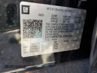 2020 GMC Sierra 1500 Denali with VIN 1GTU9FET5LZ289101, listed as a Copart auction lot 52774845 with Not Provided miles and Clean Title. Bid and sale history available at DreamBid. Image 12.