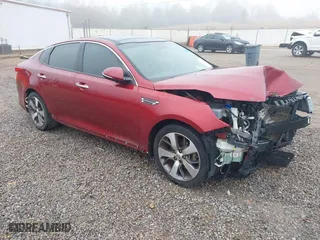 2019 Kia Optima LX with VIN 5XXGT4L32KG360570, listed as a IAAI auction lot 41497880 with 120,744 mi miles. Bid and sale history available at carsss.com. Image 1.