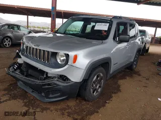 2017 Jeep Renegade Sport with VIN ZACCJAAB3HPE48593, listed as a IAAI auction lot 41957280 with 79,350 mi miles. Bid and sale history available at carsss.com. Image 2.