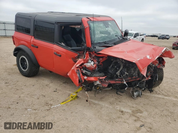 2023 Ford Bronco with VIN 1FMEE5DH5PLB84151, listed as a Copart auction lot 45160185 with 20,958 mi miles and Salvage Title. Bid and sale history available at DreamBid. Image 4.