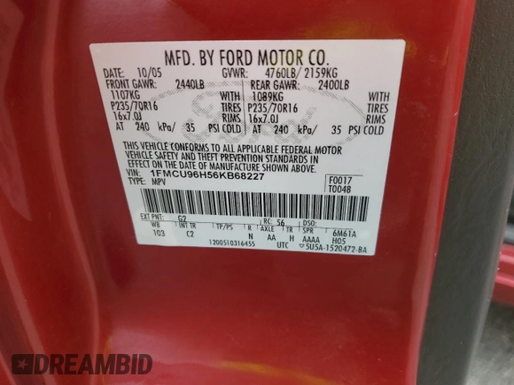 2006 Ford Escape Hybrid with VIN 1FMCU96H56KB68227, listed as a Copart auction lot 73813724 with 173,996 mi miles and Salvage Title. Bid and sale history available at carsss.com. Image 13.