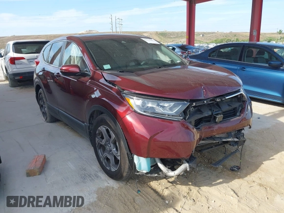 2017 Honda CR-V EX with VIN 7FARW1H55HE020645, listed as a IAAI auction lot 42111202 with 51,445 mi miles. Bid and sale history available at carsss.com. Image 1.