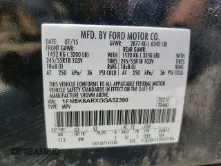 2016 Ford Police Interceptor Utility z VIN 1FM5K8ARXGGA52390, wystawiony jako Copart lot #60826115 z przebiegiem 139 844 mil mil oraz Czysty tytuł • Clean title. Historia ofert i sprzedaży dostępna na DreamBid. Obrazek 14.