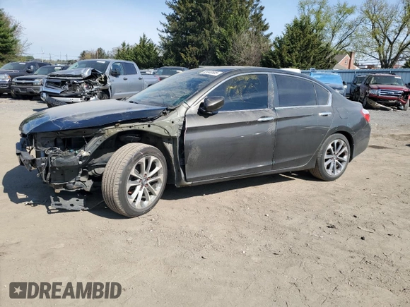 2014 Honda Accord Sedan Sport with VIN 1HGCR2F53EA105068, listed as a Copart auction lot 53440805 with 114,923 mi miles and Salvage Title. Bid and sale history available at carsss.com. Image 1.