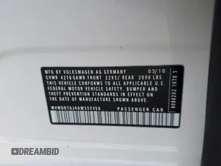 2010 Volkswagen Golf с VIN WVWDB7AJ4AW333358, выставлен на аукционе Copart как лот 82604394 с пробегом 126 945 миль миль и Списание • Salvage title. История ставок и продаж доступна на DreamBid. Изображение 14.