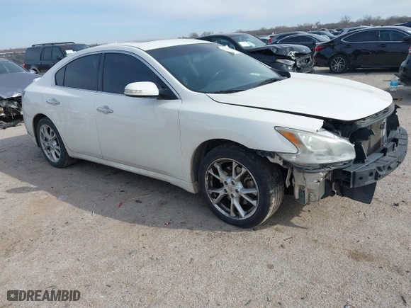 2012 Nissan Maxima 3.5 SV with VIN 1N4AA5AP5CC824840, listed as a IAAI auction lot 41279624 with 143,409 mi miles. Bid and sale history available at carsss.com. Image 1.