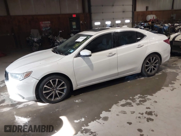 2018 Acura TLX with VIN 19UUB2F38JA008143, listed as a IAAI auction lot 41161669 with 105,483 mi miles. Bid and sale history available at carsss.com. Image 18.