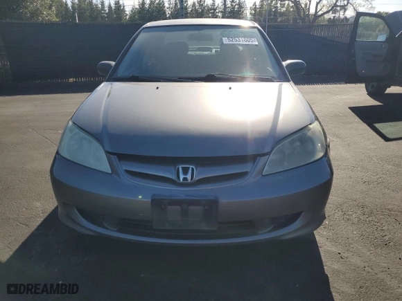 2005 Honda Civic Sdn LX with VIN 2HGES16525H628123, listed as a Copart auction lot 52531605 with 175,539 mi miles and Salvage Title. Bid and sale history available at carsss.com. Image 5.