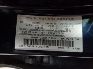 2017 Mazda 3 Grand Touring z VIN JM1BN1W38H1135914, wystawiony jako Copart lot #44387165 z przebiegiem Nie podano mil oraz Nie do naprawy • Non repairable. Historia ofert i sprzedaży dostępna na DreamBid. Obrazek 13.