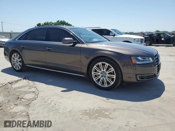 2015 Audi A8 L 4.0T with VIN WAU32AFD9FN032185, listed as a Copart auction lot 53472595 with 45,357 mi miles and Salvage Title. Bid and sale history available at carsss.com. Image 4.