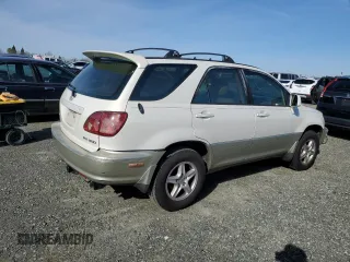 1999 Lexus RX 300 Luxury SUV with VIN JT6HF10U2X0056131, listed as a Copart auction lot 44263595 with 189,453 mi miles and Salvage Title. Bid and sale history available at carsss.com. Image 3.