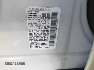 2011 Nissan Murano LE with VIN JN8AZ1MU6BW061788, listed as a IAAI auction lot 41984205 with 115,368 mi miles and . Bid and sale history available at carsss.com. Image 9.