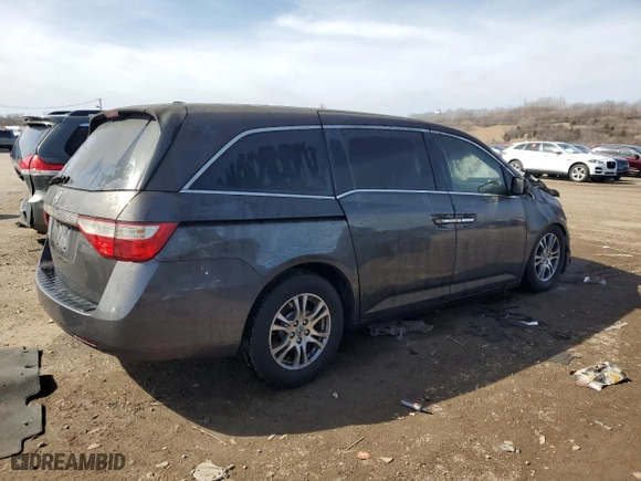 2013 Honda Odyssey EX-L with VIN 5FNRL5H69DB052626, listed as a Copart auction lot 49712975 with 0 mi miles and Non Repairable. Bid and sale history available at carsss.com. Image 3.