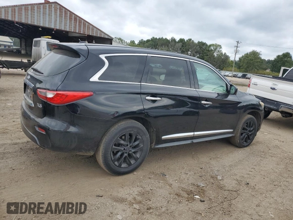 2013 Infiniti JX35 with VIN 5N1AL0MN7DC324306, listed as a Copart auction lot 70227404 with 266,525 mi miles and Salvage Title. Bid and sale history available at carsss.com. Image 3.
