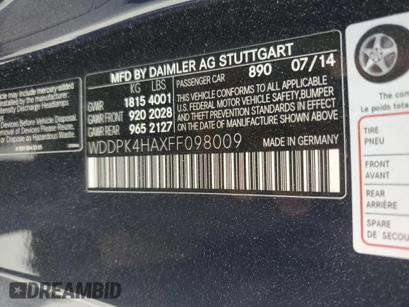 2015 Mercedes-Benz SLK 250 с VIN WDDPK4HAXFF098009, выставлен на аукционе Copart как лот 47493835 с пробегом 27 236 миль миль и Списание • Salvage title. История ставок и продаж доступна на DreamBid. Изображение 12.
