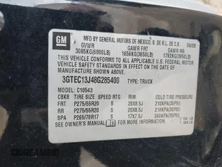 2008 GMC Sierra 1500 SLE1 z VIN 3GTEC13J48G285400, wystawiony jako IAAI lot #41777698 z przebiegiem 219 618 mil mil oraz . Historia ofert i sprzedaży dostępna na DreamBid. Obrazek 9.