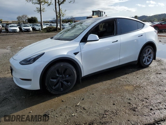 2023 Tesla Model Y Long Range with VIN 7SAYGDEEXPF844622, listed as a Copart auction lot 49094465 with 35,191 mi miles and Salvage Title. Bid and sale history available at DreamBid. Image 1.